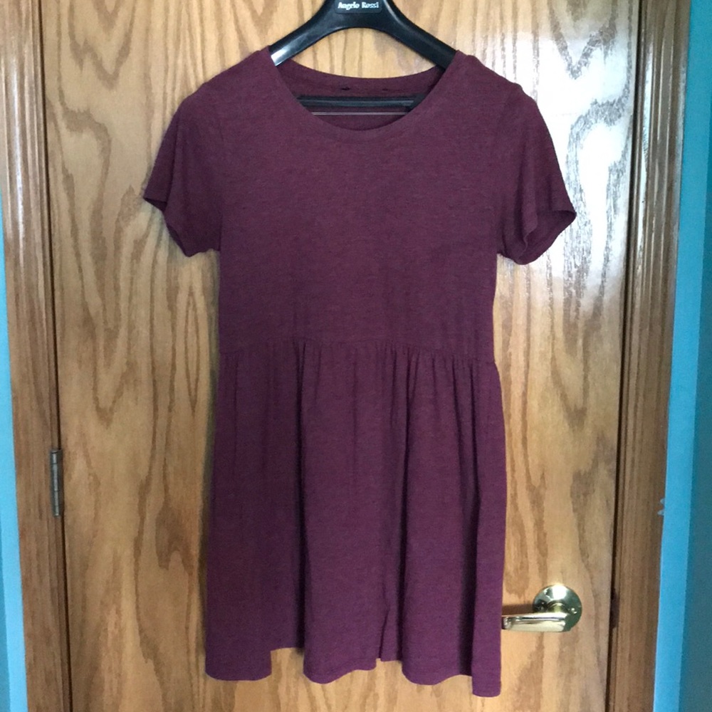 Maroon Babydoll Dress